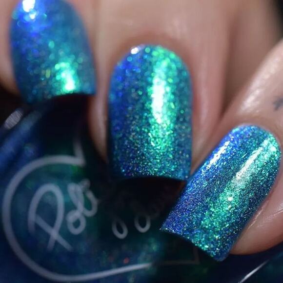 Polished for Days Nail "Something in Between" NEW Green Glitter Holo Iridescent - Picture 1 of 7